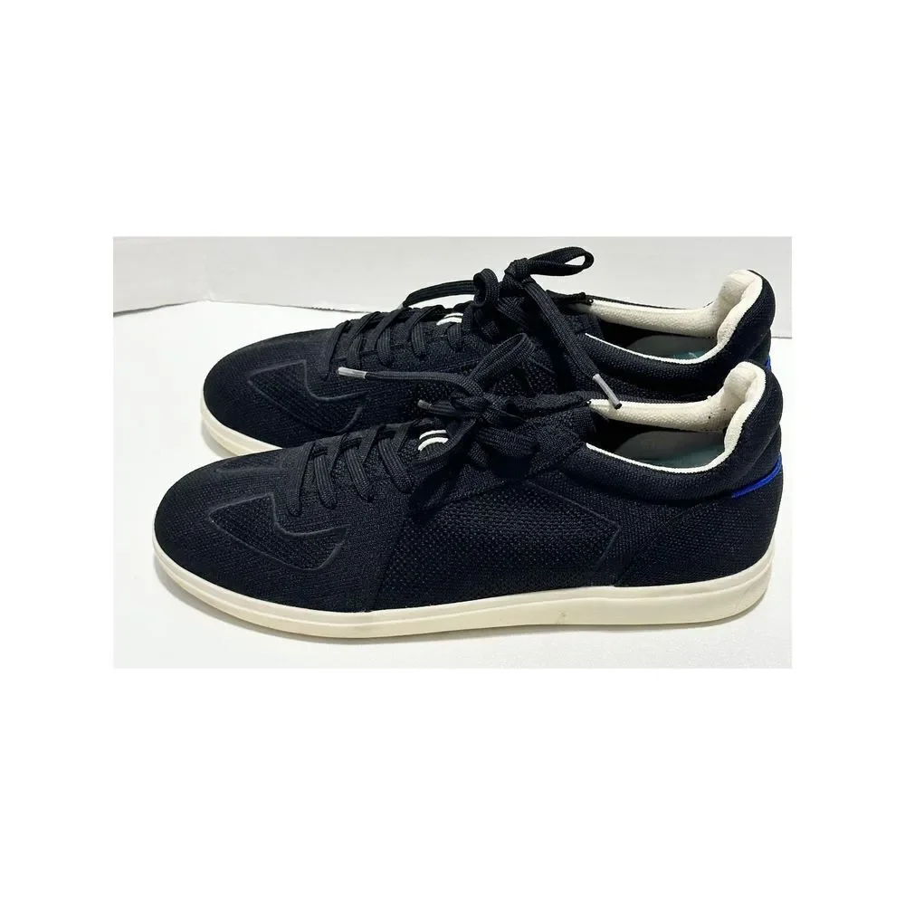 Rothy's Men's The RS01 Lace Up Knit Sneakers Black White Soles Size 10‎